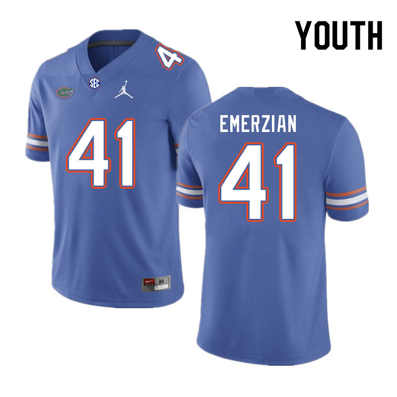 Youth #41 Ara Emerzian Florida Gators College Football Jerseys Stitched-Royal